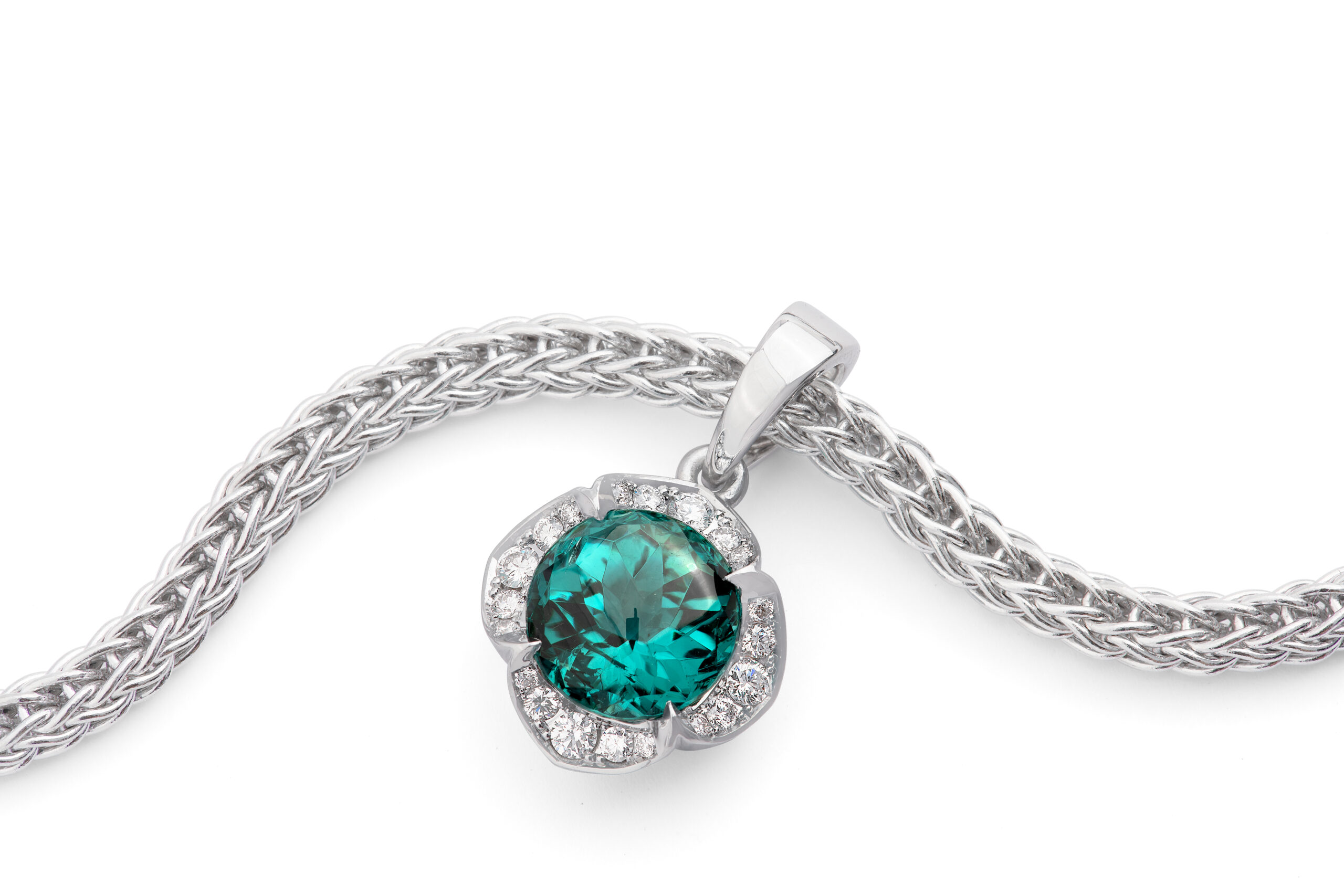 Turmalin Anhänger in Platin